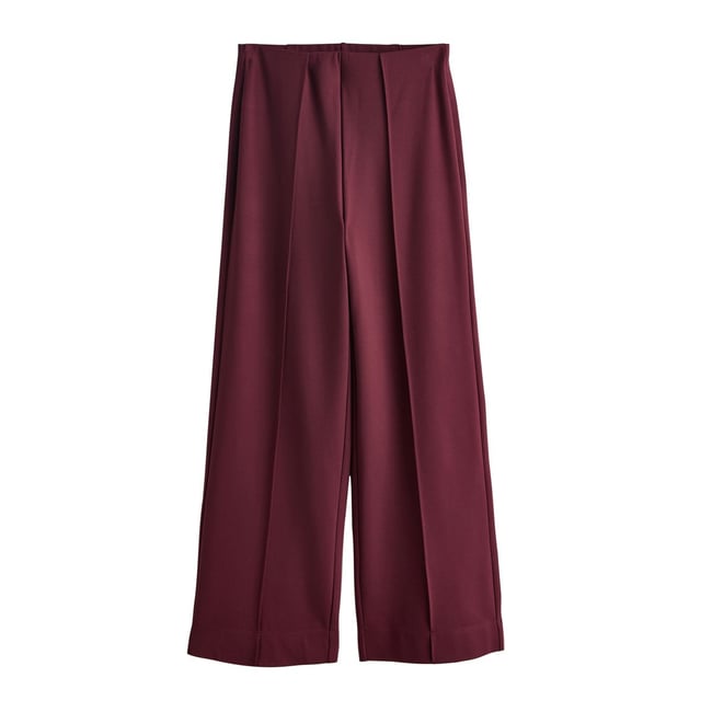 Pantalon large en jersey n. premium prune <span itemprop=