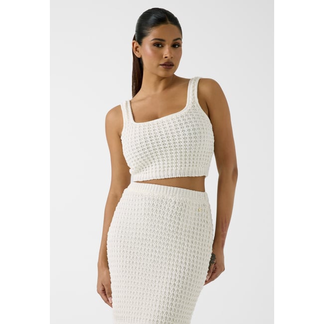 Haut En Tricot blanc <span itemprop=
