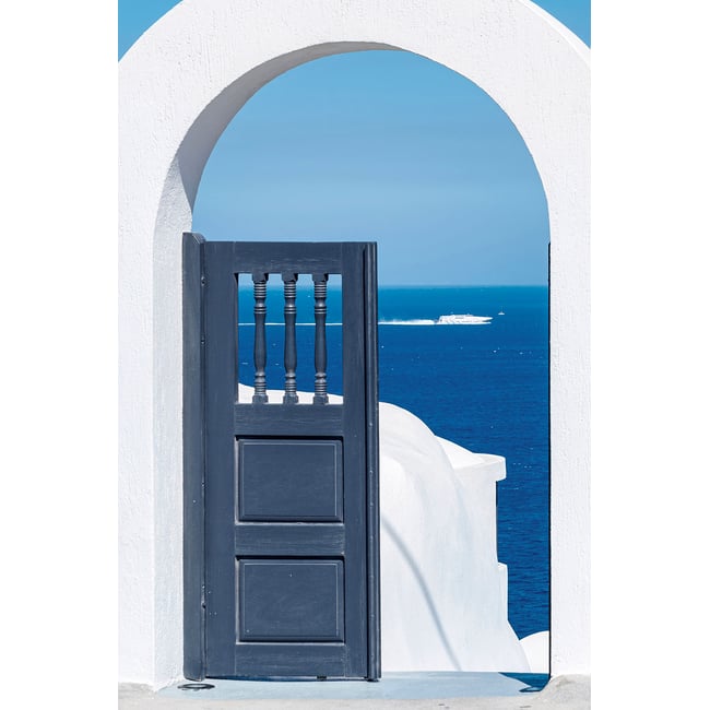 Tableau porte bleue oia - HEXOA