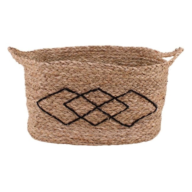 Panier rectangulaire en fibres naturelles 38x26cm Couleur naturel <span itemprop=