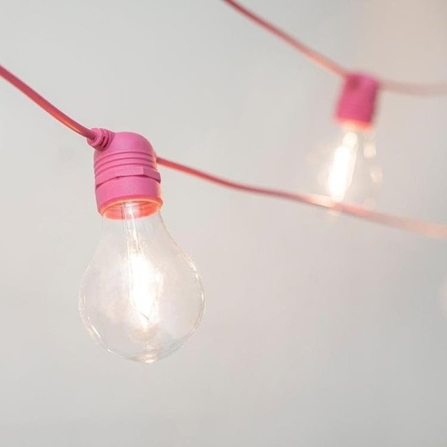 Guirlande lumineuse extérieur Polypropylène ALLEGRA Couleur rose <span itemprop=