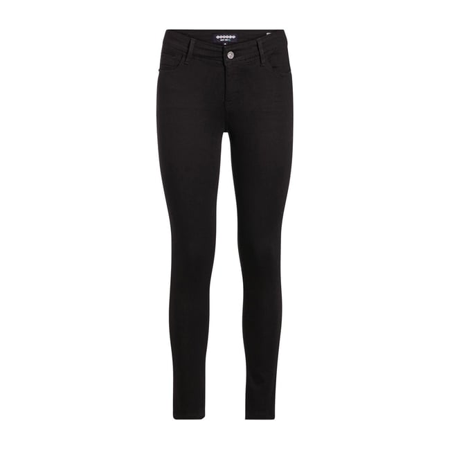 Jeans skinny push up 7/8ème denim noir <span itemprop=