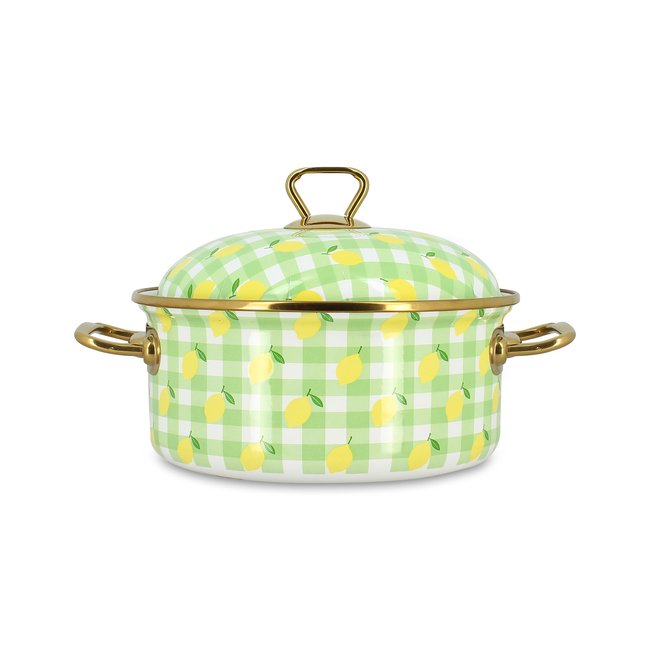 Faitout 20cm en acier émaillé, VICHY CITRON vert <span itemprop=