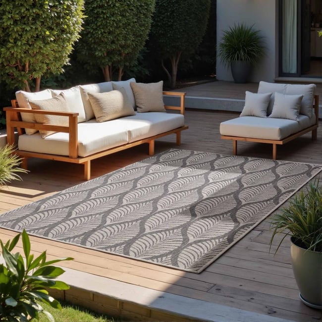 Tapis exterieur kilim nature floral, structure authentique, DINAV - UN AMOUR DE TAPIS