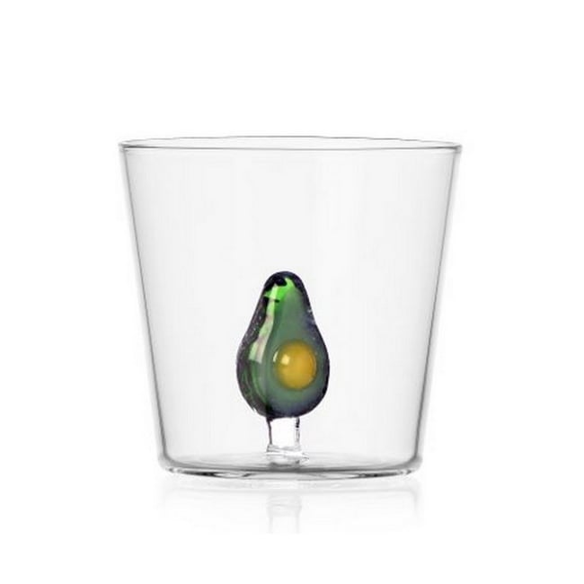 Verre à eau avocat  FRUITS AND FLOWERS Avocado Couleur vert <span itemprop=