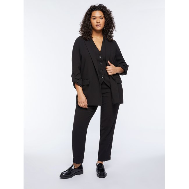 Blazer ouvert devant les poteaux de viscose noir <span itemprop=