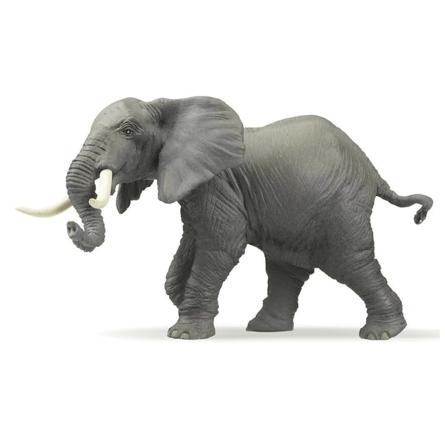 Figurine éléphant marchant gris <span itemprop=