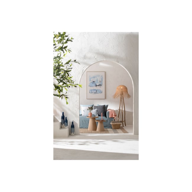 Tables basses rondes en bois naturel (set de 2) - AGATHE Couleur bois clair <span itemprop=