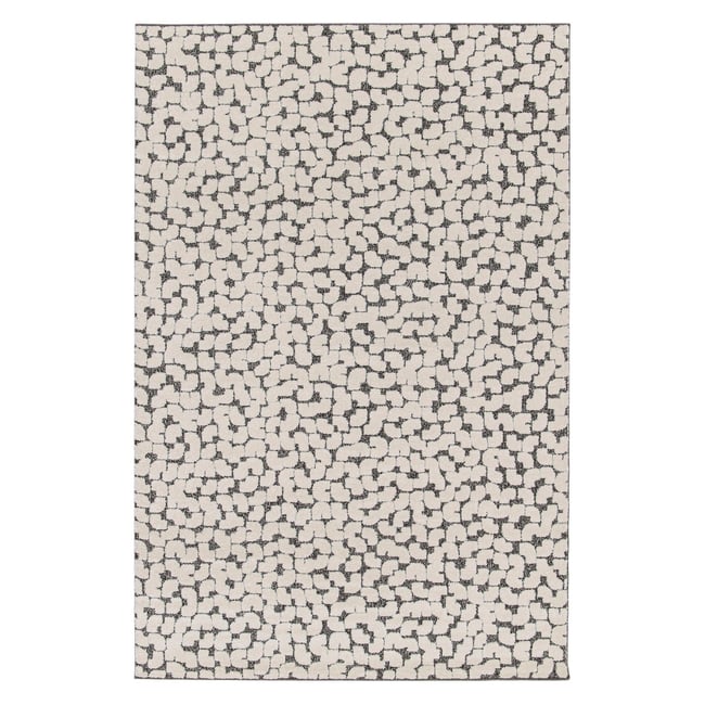 Tapis doux effet sculpté beige et blanc OPUS Couleur gris minéral <span itemprop=