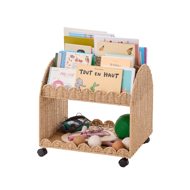 Petit rangement livre corde feston Couleur beige <span itemprop=