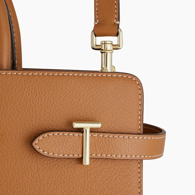 Grand Sac à Main Le Tanneur En Cuir Vintage - Marron/noir, Occasion, Porté épaule