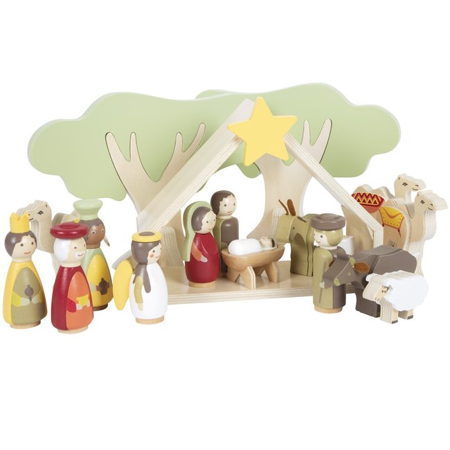 Set de jeu Crèche de Noël beige <span itemprop=