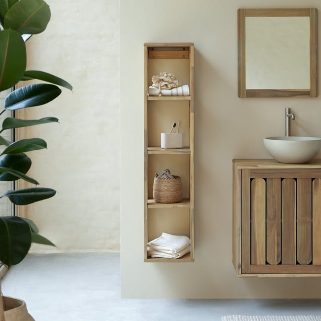 Colonne de salle de bain, LILA Couleur naturel <span itemprop=