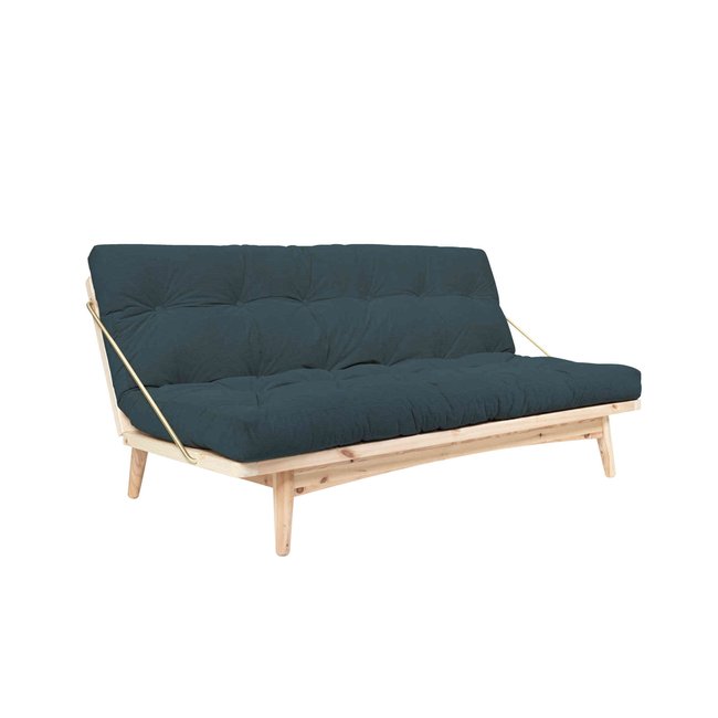 Banquette ajustable FOLK en pin massif avec matelas futon en velours côtelé - KARUP DESIGN