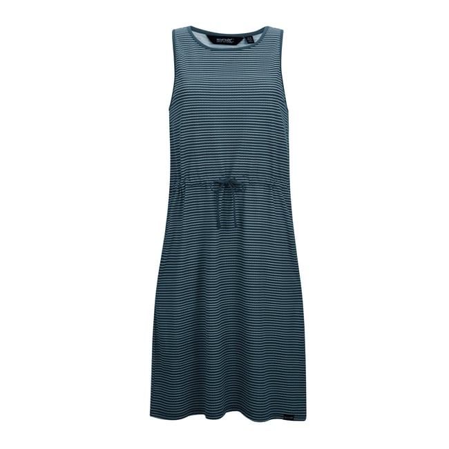 Robe sans manches à taille ajustable motif/style à rayures AMORIE bleu marine / blanc <span itemprop=