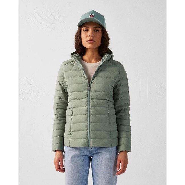 Doudoune zippée, à capuche, SALMA vert d'eau <span itemprop=