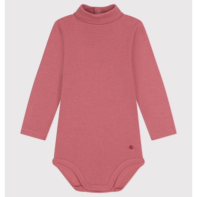 Langarm-Body mit Rollkragen rosa <span itemprop=