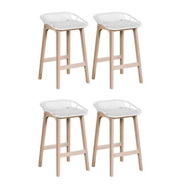 Lot de chaises d'îlot et bar en chêne et assise plastique 65cm MALMO - MOB IN