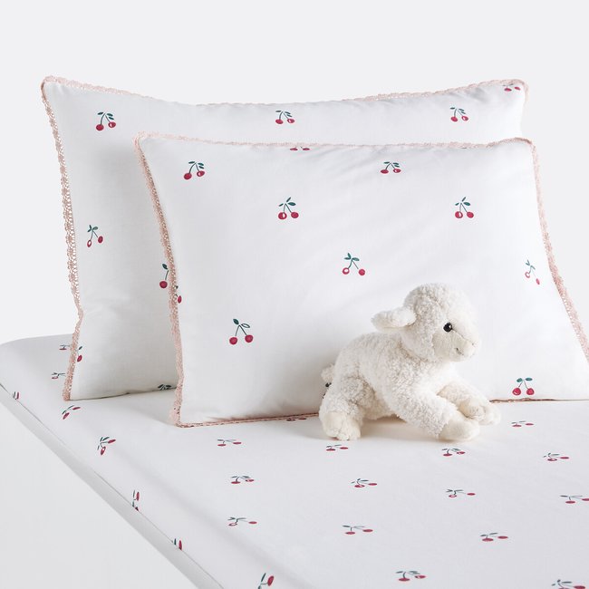 Taie d'oreiller bébé coton biologique, Griotte imprimé <span itemprop=
