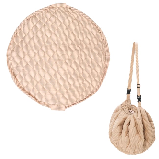 play&go - tapis d´éveil & sac organic - stripes brown ecru/brun <span itemprop=