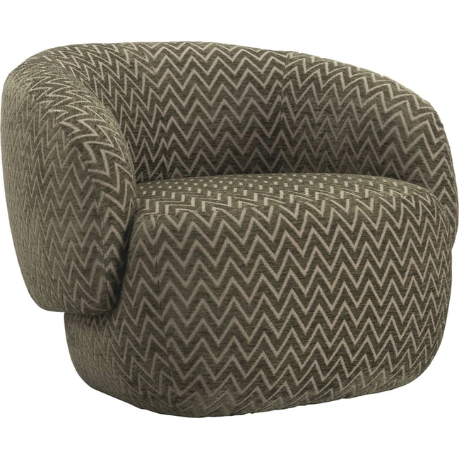 Fauteuil lounge à motif chevron Couleur vert mousse chevron beige <span itemprop=