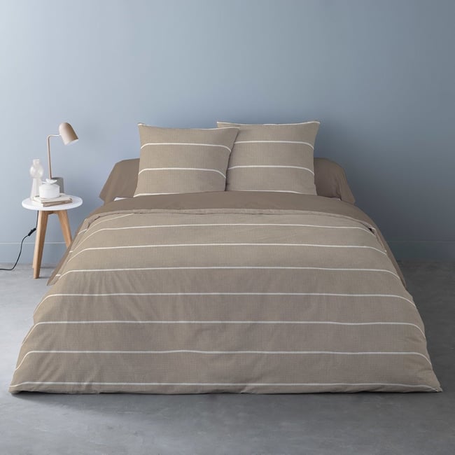 Housse de couette 260x240 flanelle 100% coton + 2 taies d’oreiller - DECORATIE