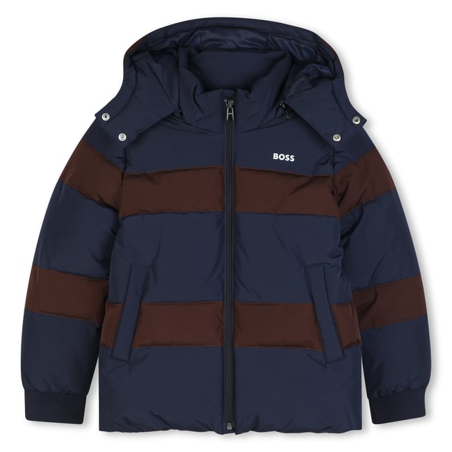 Doudoune à capuche bleu cargo <span itemprop=