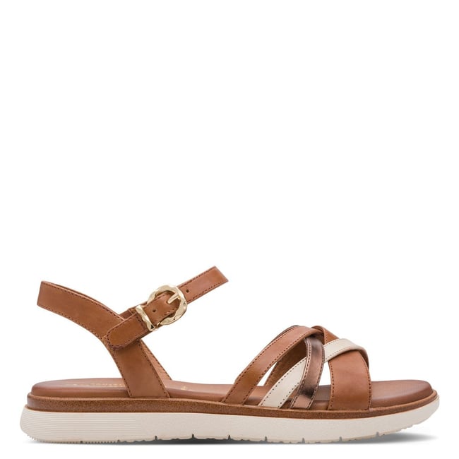 Sandale femme marron camel orange <span itemprop=