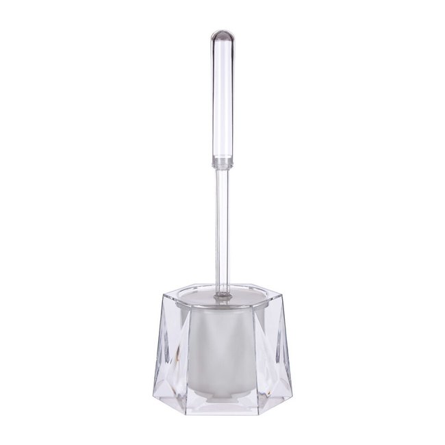 Acrylic Toilet Brush and Holder, transparent, SO'HOME