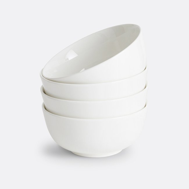 Lot de 4 bols en porcelaine, Ginny Couleur blanc <span itemprop=