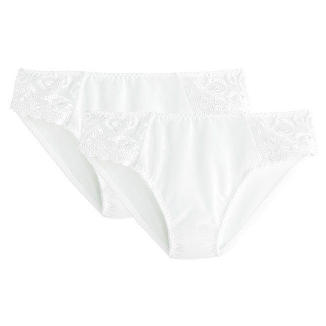 Lot de 2 Slips en tulle uni et tulle brodé Lyssa - LA REDOUTE COLLECTIONS