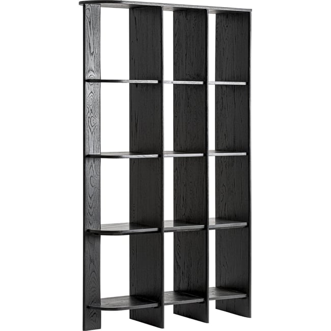 Bibliothèque collection S.NARA en chêne Couleur noir <span itemprop=
