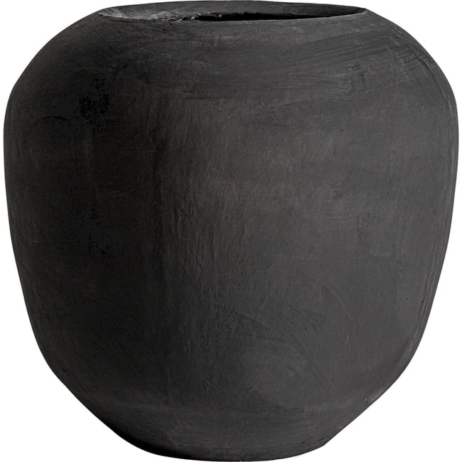 Cache-pot contemporain en ciment Couleur noir <span itemprop=