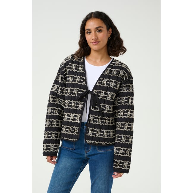 Outerwear noir/blanc chalk embroidery <span itemprop=
