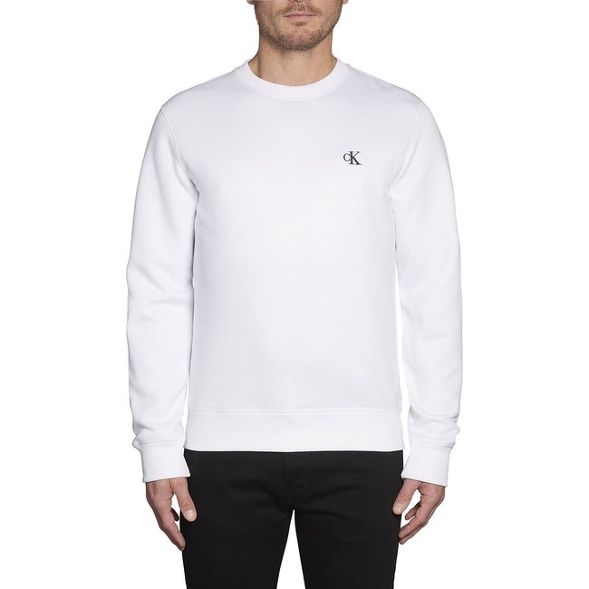 Sweat col rond CK Essential blanc <span itemprop=