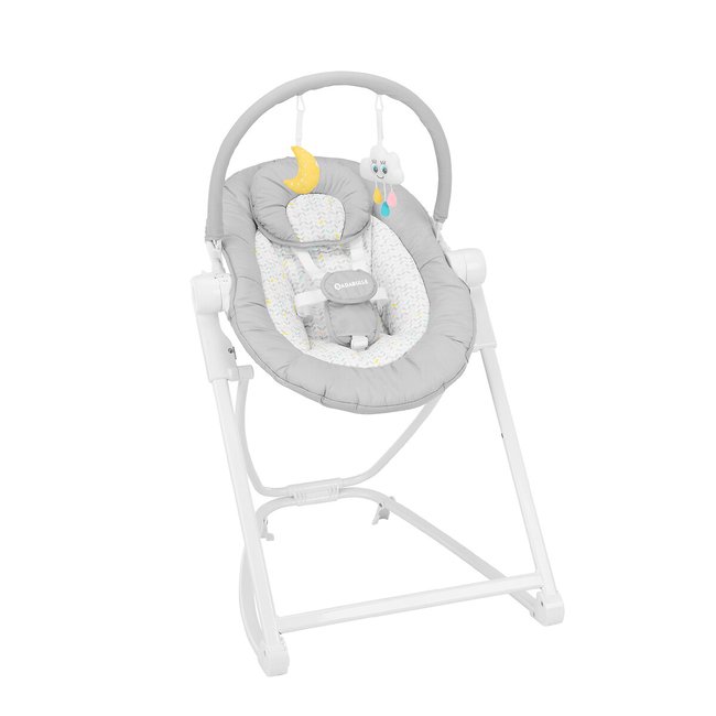 Transat compact up height-adjustable, light grey, BADABULLE