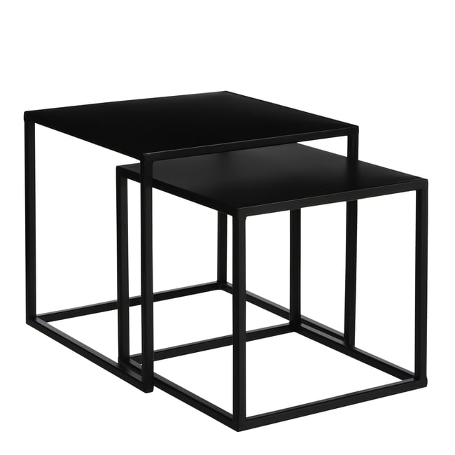 Lot de 2 tables d'appoint GOA Couleur noir <span itemprop=