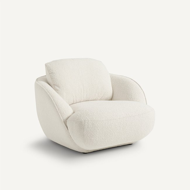 XL-Kugelsessel aus Bouclé-Stoff, Alpine ecru <span itemprop=