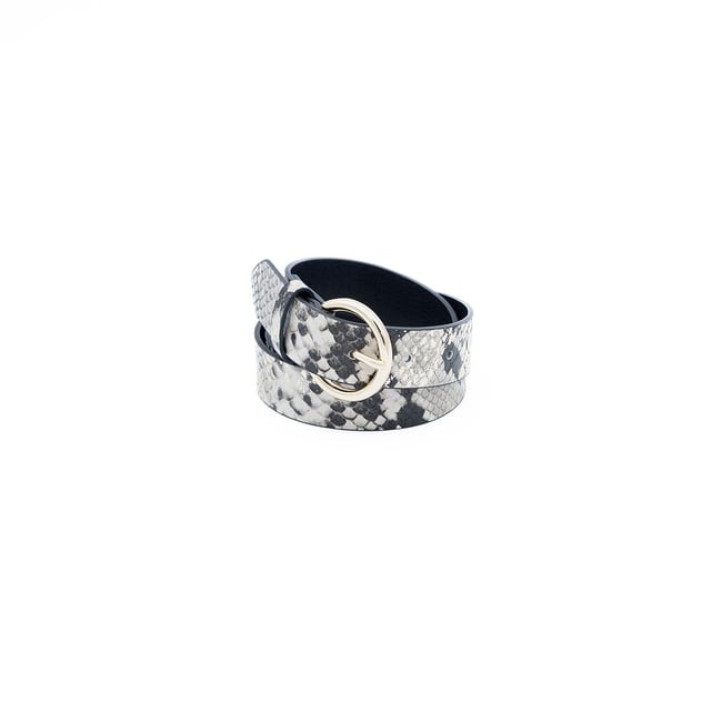 Ceinture motif python Glenda taupe <span itemprop=