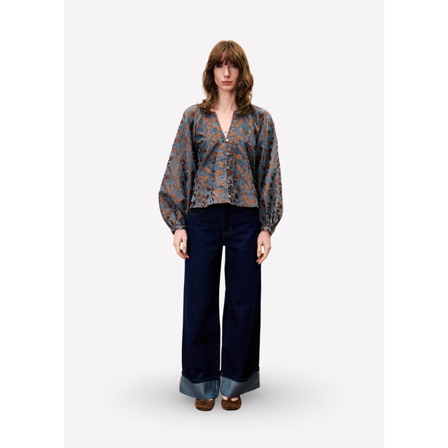 Blouse  en coton BOLDO marron glace <span itemprop=