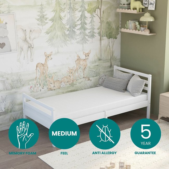 Kids Eco Foam & Memory Foam Support Mattress, white, ASPIRE