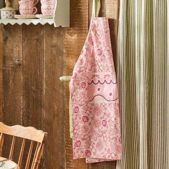 Spitalfields Silk Apron, pink, CATH KIDSTON