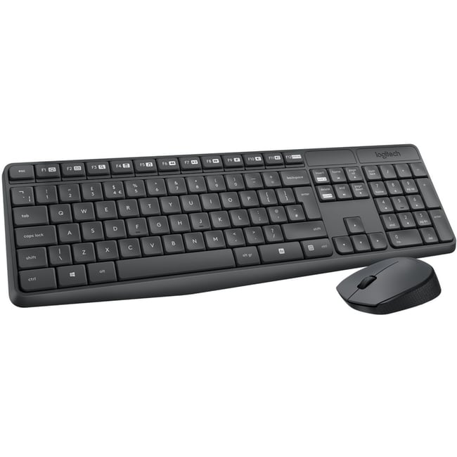 Clavier + Souris MK235 sans fil silencieux gris <span itemprop=