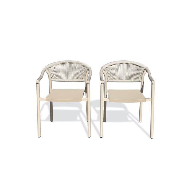 Lot de 2 fauteuils de jardin SUMBA grège <span itemprop=