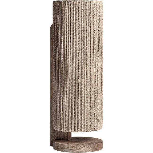 Lampe à poser en manguier et raphia S.JACQUARD Couleur marron et brun clair <span itemprop=