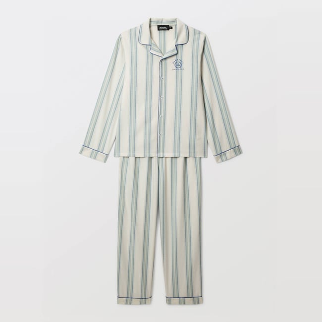 Pyjama chemise manches longues à carreaux en coton BIO GOTS petiole <span itemprop=