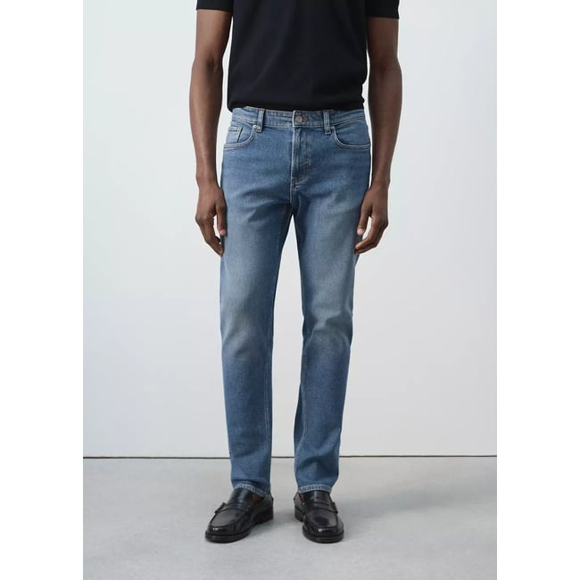 Jean Jan slim fit bleu moyen <span itemprop=