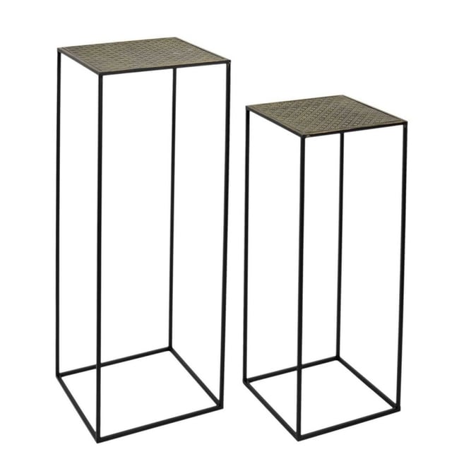 Lot de 2 sellettes gigognes métal martelé Mirage Couleur v002228 <span itemprop=
