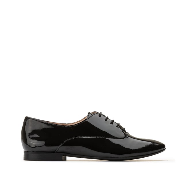 Derbies cuir Audalie noir verni <span itemprop=