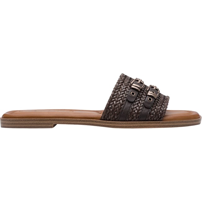 Mules plates marron <span itemprop=